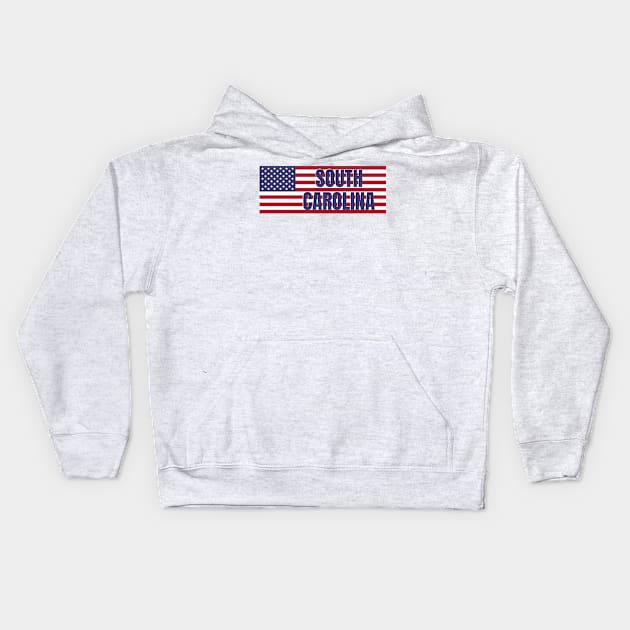 South Carolina State in American Flag Kids Hoodie by aybe7elf